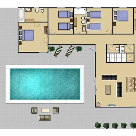 Sleeps 9 Pool Air Con Wifi Vila